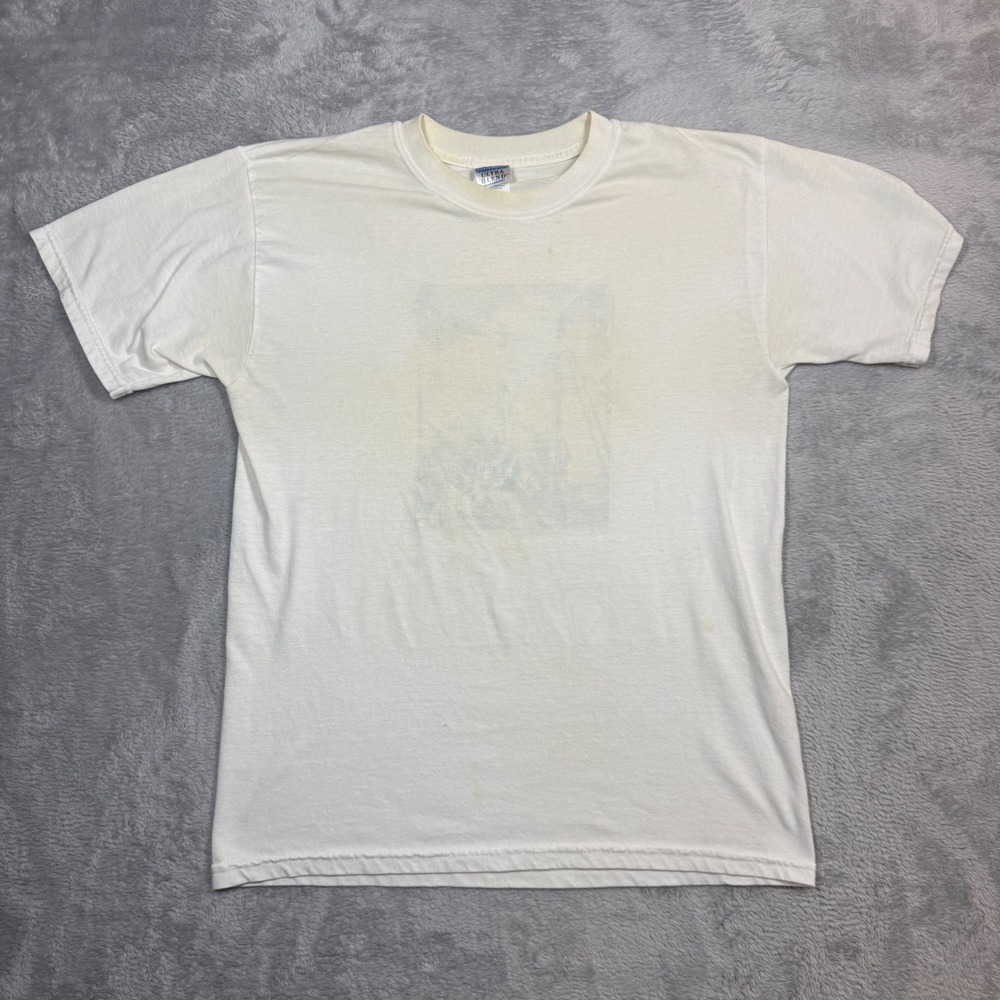 Vintage Jesus T Shirt Mens M White Faded Distressed Religious Thrashed Y2K